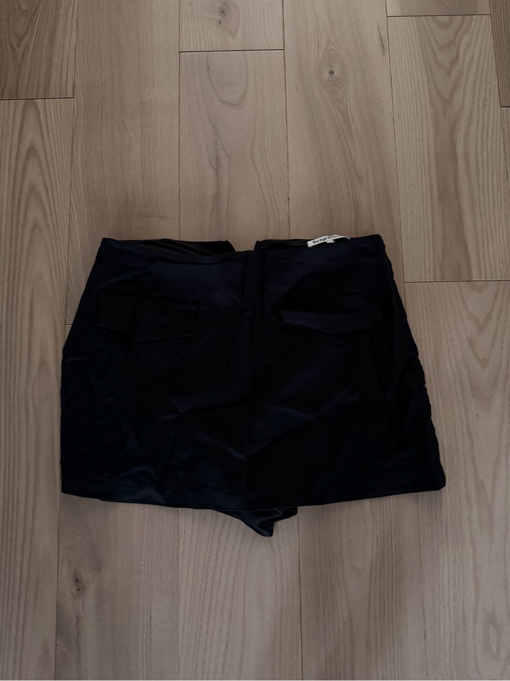 Reformation Black High-Rise Skort